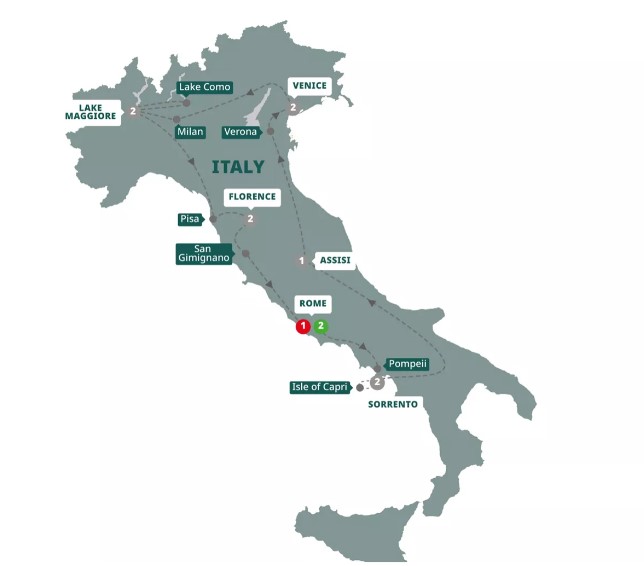 Best of Italy map