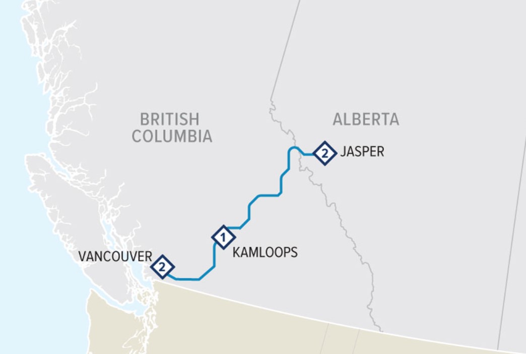 Rocky Mountaineer map